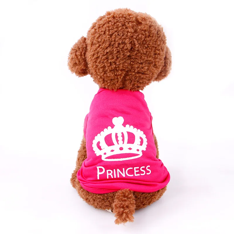 Cute Crown summer dog vest shirt clothing for pet costume outfit soft Yorkshire Chihuahua small clothes | Дом и сад