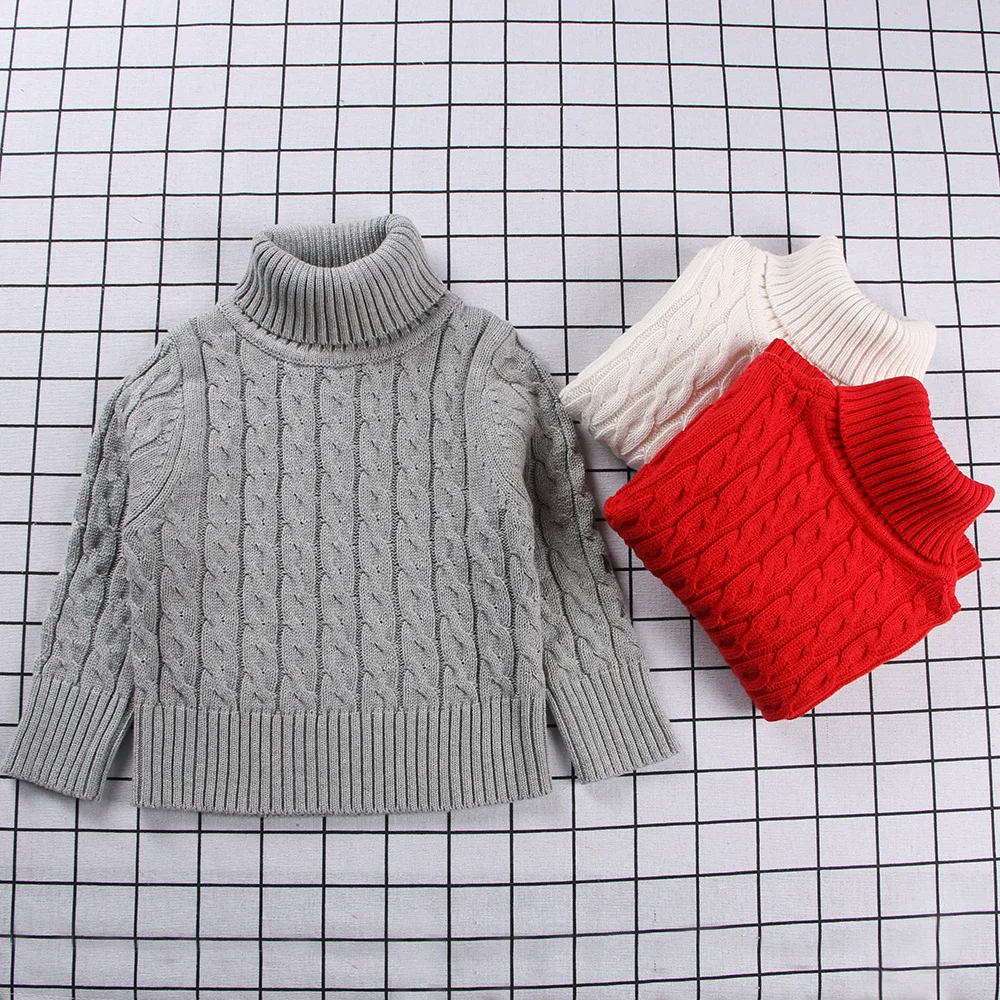 Детские свитера для мальчиков утепленная водолазка Вязаные Пуловеры свитеры