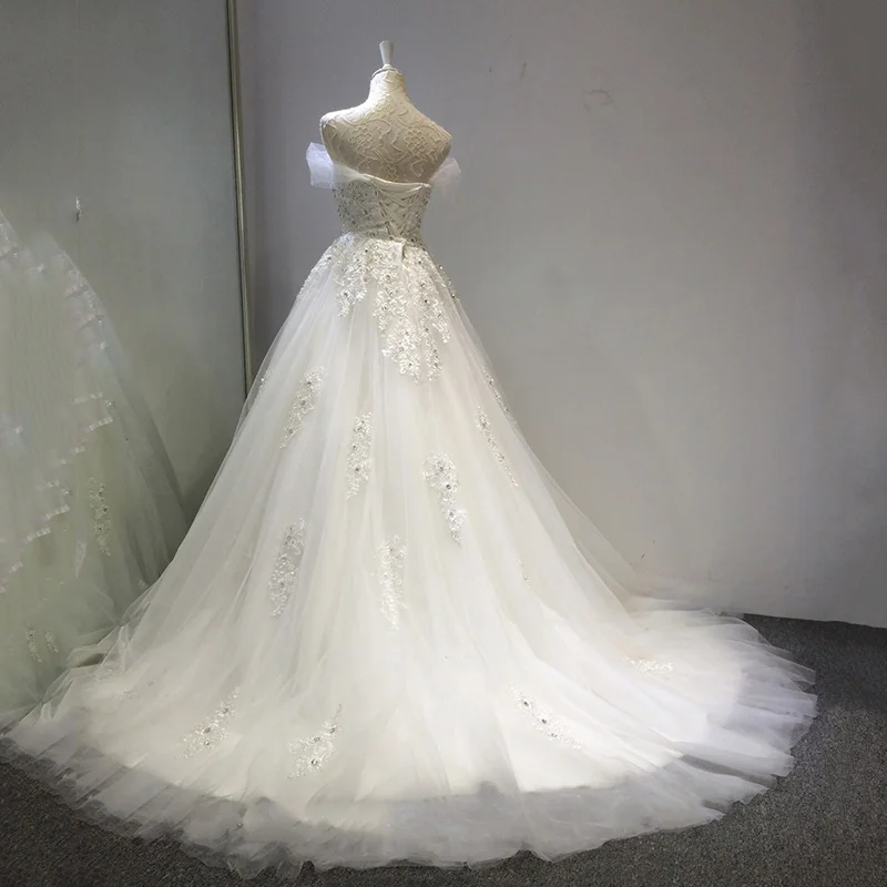 2019 New Handmade Pregnant Women Wedding Dress Sexy Boat Neck Short Sleeve Plus Size Luxury Bridal Gown Robe De Mariee L | Свадьбы и