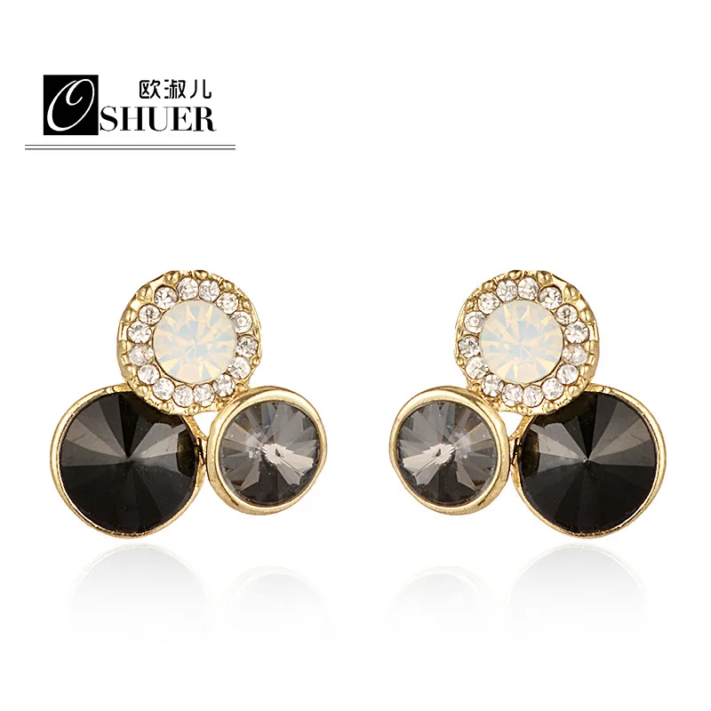 OSHUER Mix Оптовая Продажа Новые модные серьги в Корейском стиле с крыльями Стразы