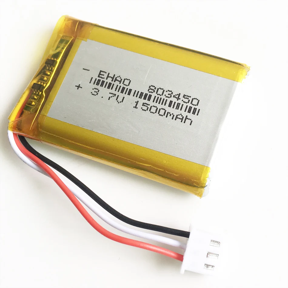 3,7 V 1500 мАч литий-полимерный аккумулятор Lipo Перезаряжаемые Батарея JST 1,0/1,25/1,5/2,0/2,5 мм 3pin Разъем для мобильного телефона DVD 803450