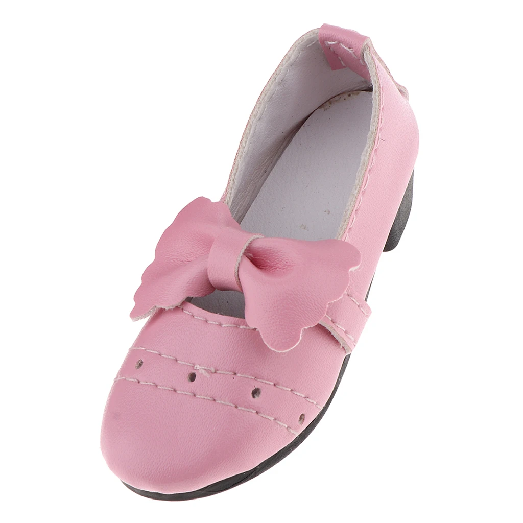 pink 2 1/3 BJD/костюм из искусственной кожи; обувь на среднем каблуке для девочек; Аксессуары для девочек; обувь для кукол; цвет красный, розовый - Цвет: pink 2