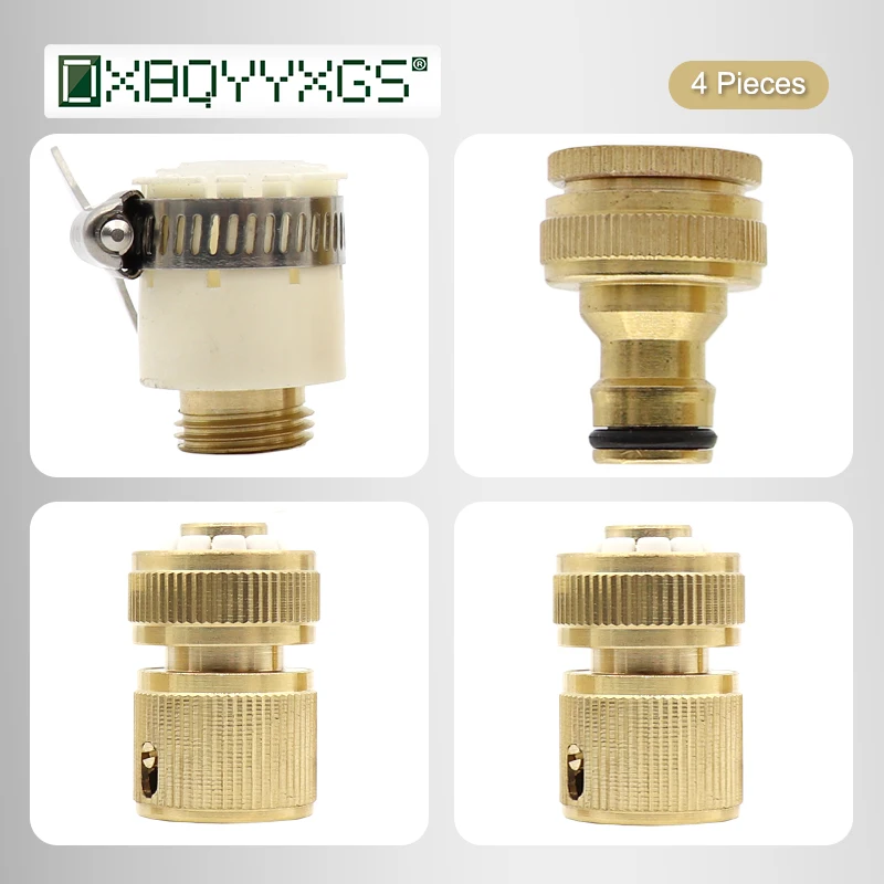 4 шт. садовые медные соединители для воды быстрый Круглый кран резьбовые крана