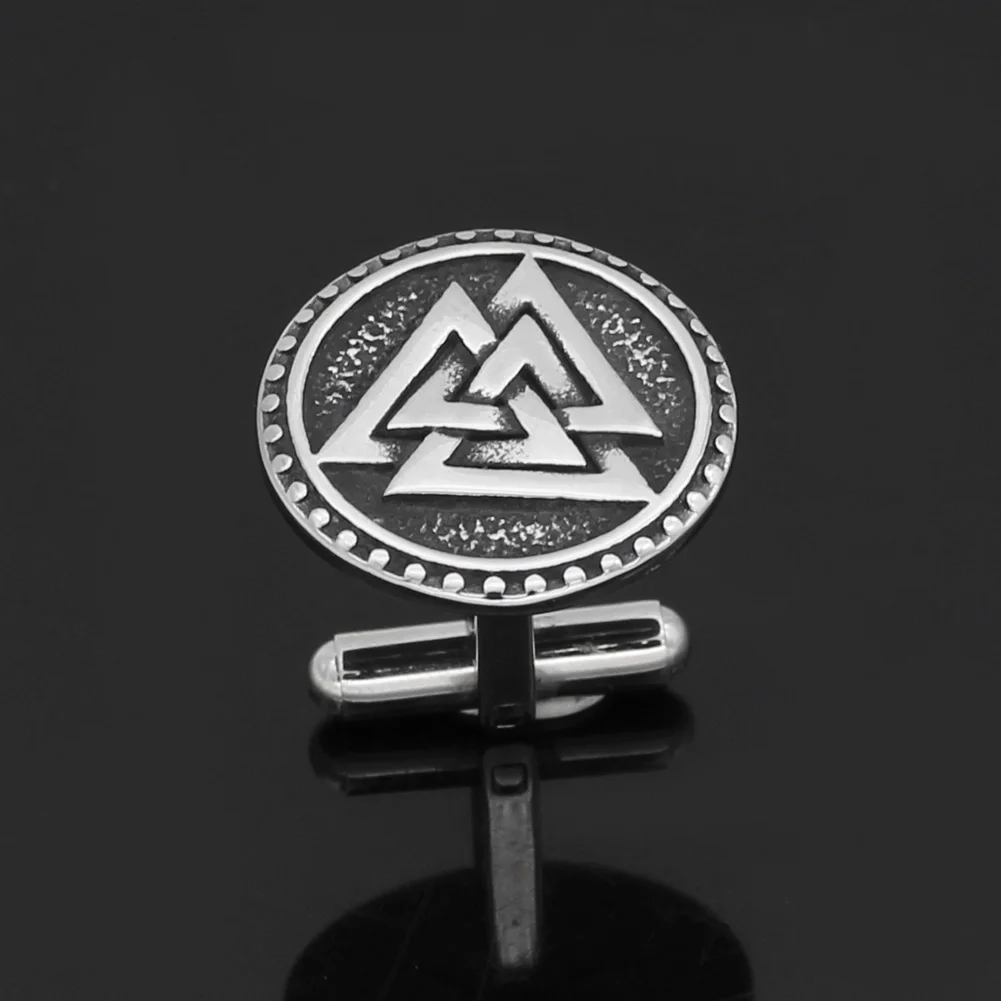 Скандинавский Викинг Valknut Амулет из нержавеющей стали запонки для мужчин и
