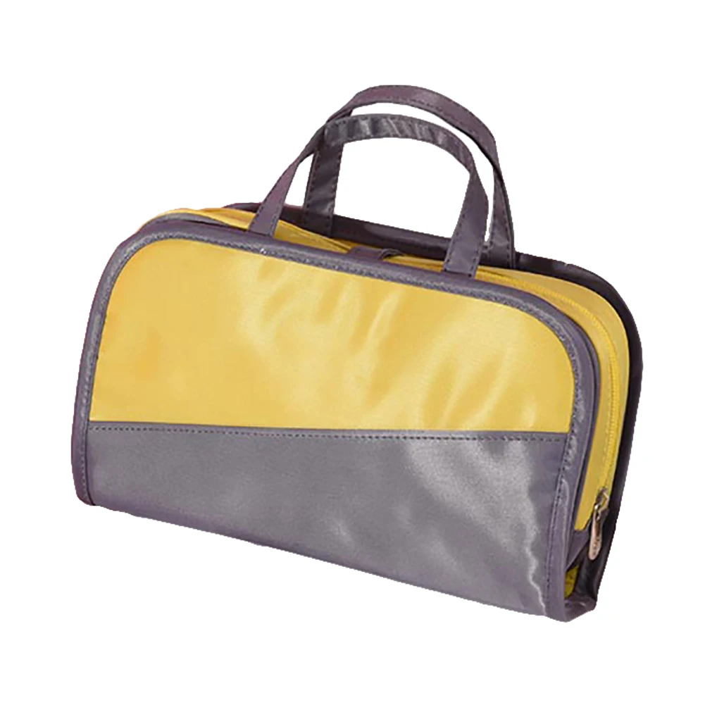 Grey Yellow Горячая 2 в 1 дорожная косметичка Женская Большая водонепроницаемая косметичка - Цвет: Grey Yellow