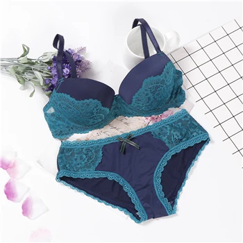 Синий Сексуальное женское белье 3/4, комплект bralette conjunto ropa interior mujer, комплект нижнего белья пуш-ап серого цвета lenceria для женщин - Цвет: Синий
