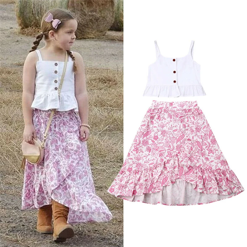 Лето 2019 одежда в стиле бохо для маленьких девочек однотонный жилет на бретельках