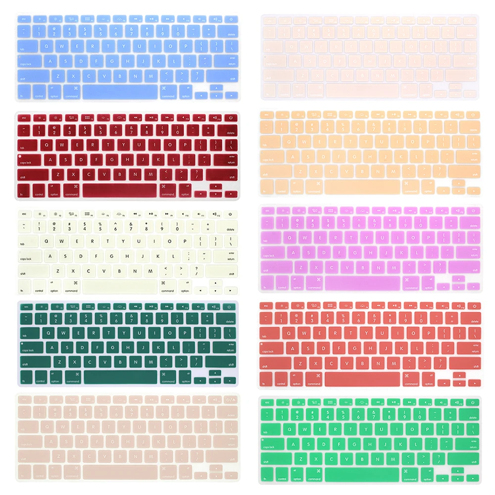 

Laptop keyboard cover for macbook air 13 pro 15 inch A1466 A1502 A1278 A1398 US Silicon Keyboard Cover Color protective film