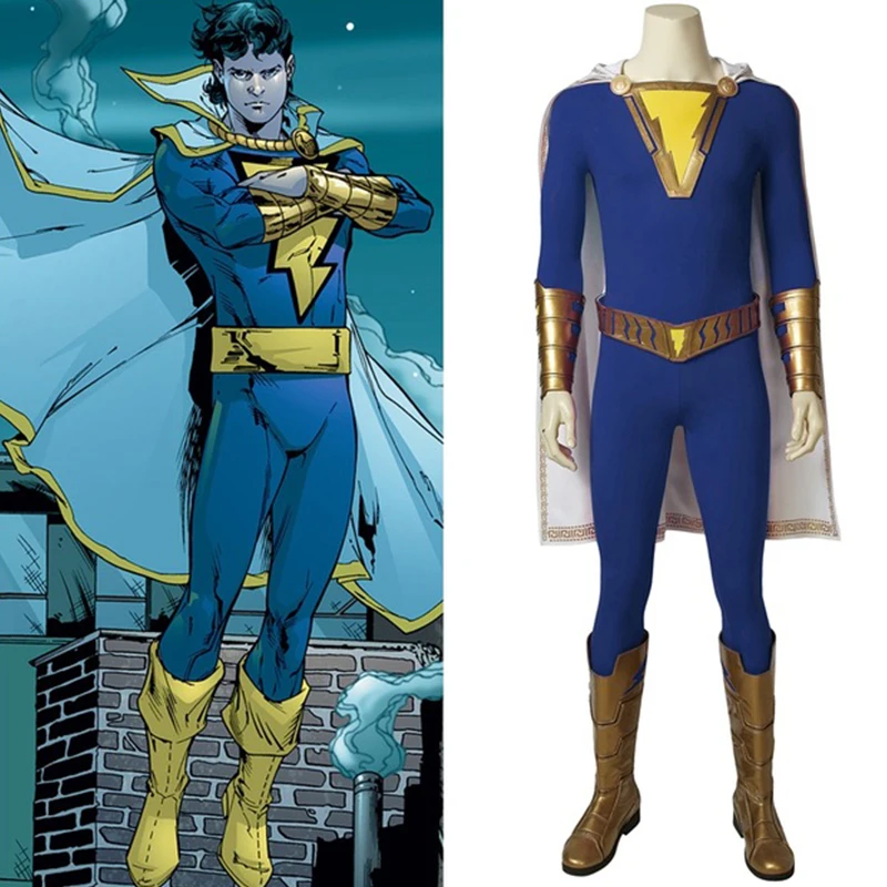 Shazam Freddy Freeman вечерние плей Вечеринки На Хэллоуин супергерой шазам синий костюм