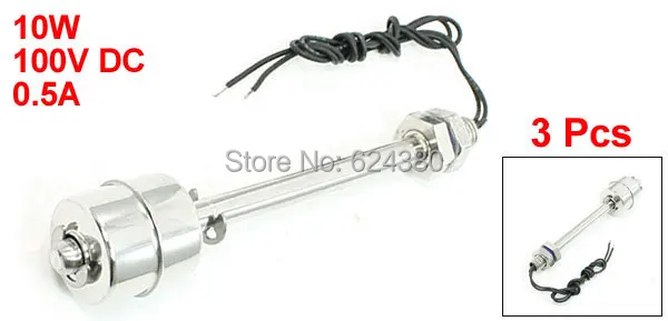 3 шт./лот x ZS12010 Fish Tnak для бассейна, вертикальный Поплавковый выключатель из нержавеющей стали