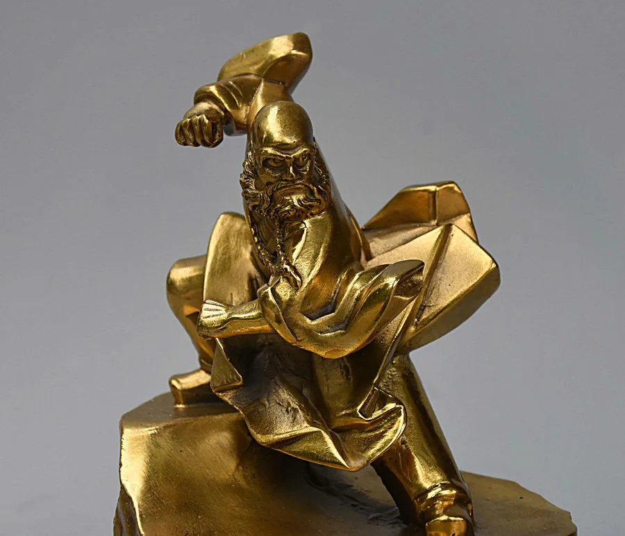 7 китайский буддийский латунный воин монахи Arhat Damo Bodhidharma Dharma статуя Будды|Статуи