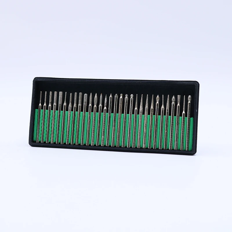 30 piece titanize diamond carving burr bit with 2.35mm shank for jade stone carbide drill bits set | Инструменты