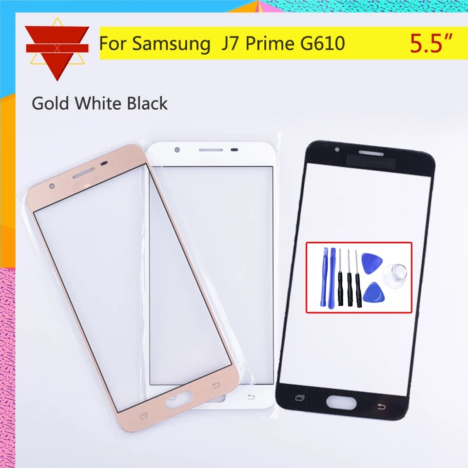 Для samsung Galaxy J7 Prime G610F G610 SM G610Y/DS G610F/DS сенсорный экран передняя стеклянная панель ЖК