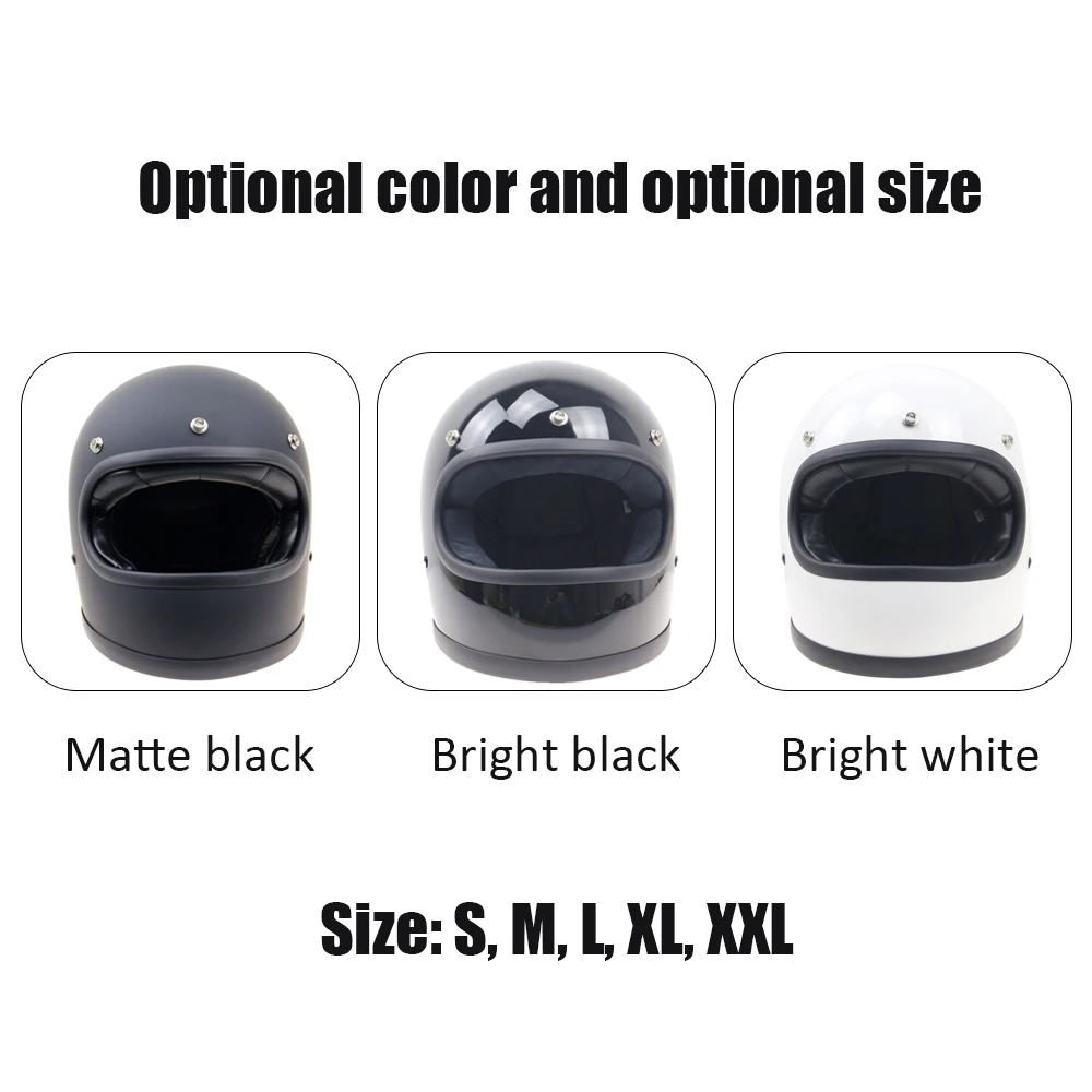 

Retro Motorcycle Helmets Full Face For Dirt Bike Scooter Motorcross Racing Helmet With DOT Certificate for Women Man White Black