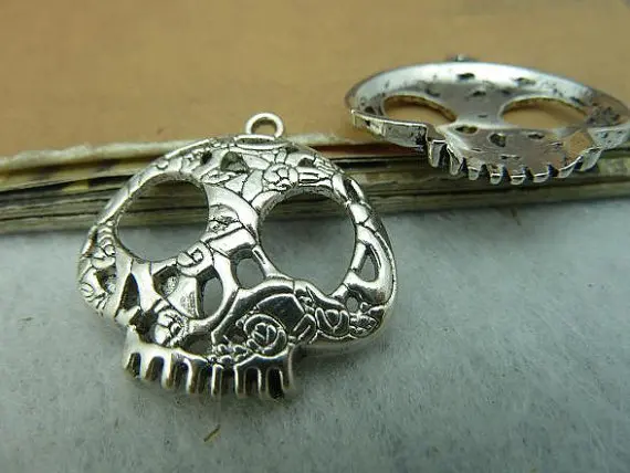 

Diy accessories vintage antique silver skull c3166 27 *27mm