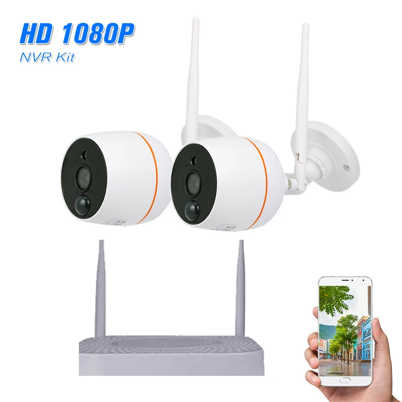 INTENERGIC 1080P FHD маленький Беспроводной видеонаблюдение Системы Wi Fi 2 шт. 2MP IP Камера
