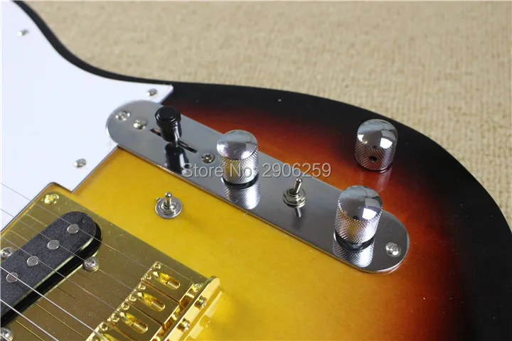 Custom Shop Andy tele electric guitar. H-H humberckers boost switch + single cut switch. active electronics. Винтажный солнечный