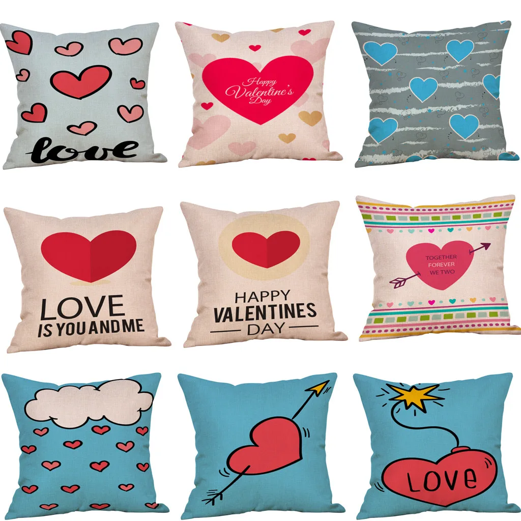 Наволочка для подушки на День святого Валентина Милая квадратная наволочка