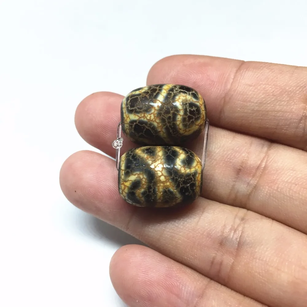 2pcs/lots Natural Agate Stone 13mm*17.5mm Tibetan Dzi Beads Special Totem For Jewelry Making Bracelet Necklace | Украшения и