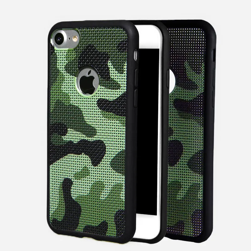 Защитный чехол силиконовый термостойкий камуфляжный для iphone 7 Plus 2017 - купить по
