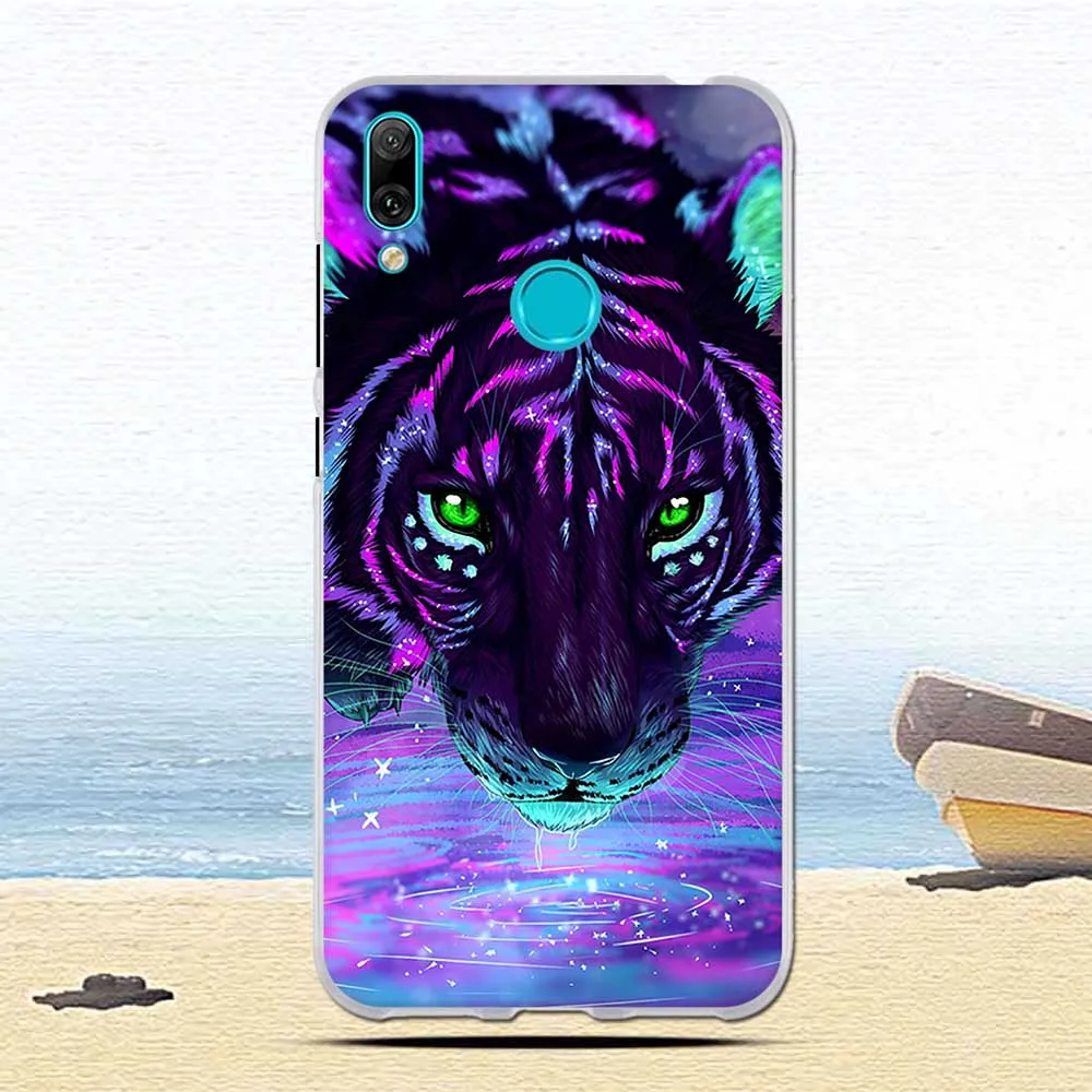 Роскошный чехол для Huawei Y7 Prime Pro 2019 Enjoy 9 синий морской милый мягкий силиконовый из