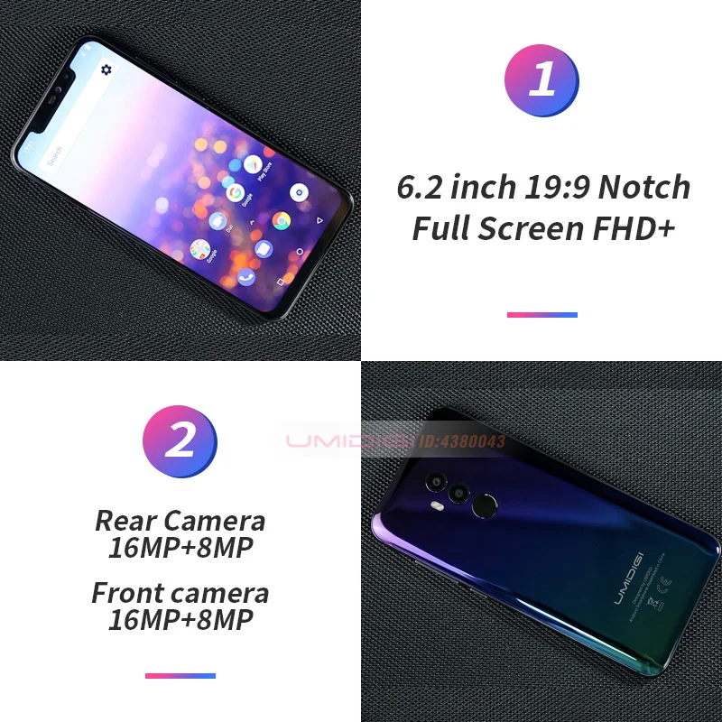 Umidigi Z2 Helio P23 6 ГБ Оперативная память 4G B Встроенная мобильного телефона 2 "FHD +