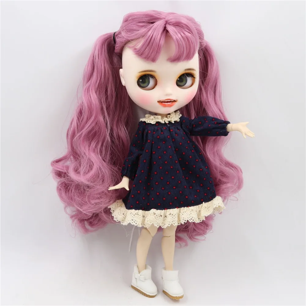 Ледяная кукла DBS Blyth 1/6 bjd белая кожа для суставов тела розовые волосы матовое лицо