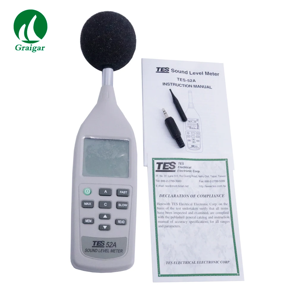 Новый оригинальный TES 52A портативный цифровой измеритель уровня звука от 26 дБ до