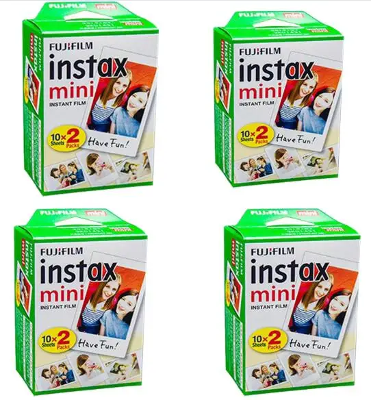 Fujifilm Instax Мини Мгновенный мультфильм фильм мини Fuji пленка instax для Polaroid Мини 7s 8 9 25 50s 90 SP-1 2 CHECKY QIAO - Цвет: 80 sheets white film