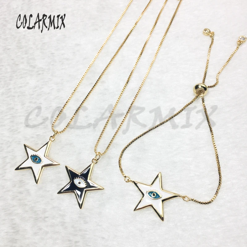 6 Pieces Star eyes shape pendant necklace &ampBracelet jewelry gift for lady 5634 | Украшения и аксессуары