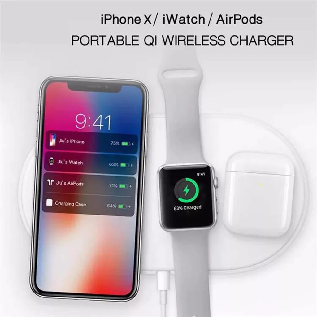 Беспроводной Зарядное устройство быстрой зарядки AirPower для наручных часов iWatch