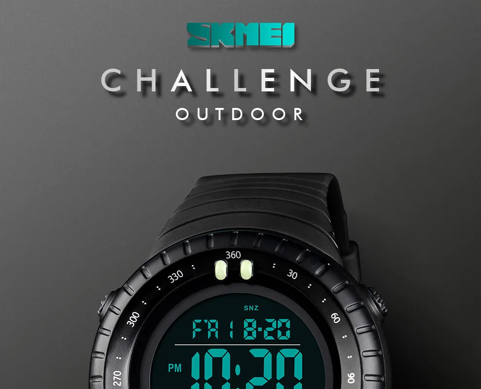 SKMEI Men Sports Watch Countdown Dual Time Digital Men Watches PU Strap Alarm Clock Waterproof Wristwatchh Relogio Masculino