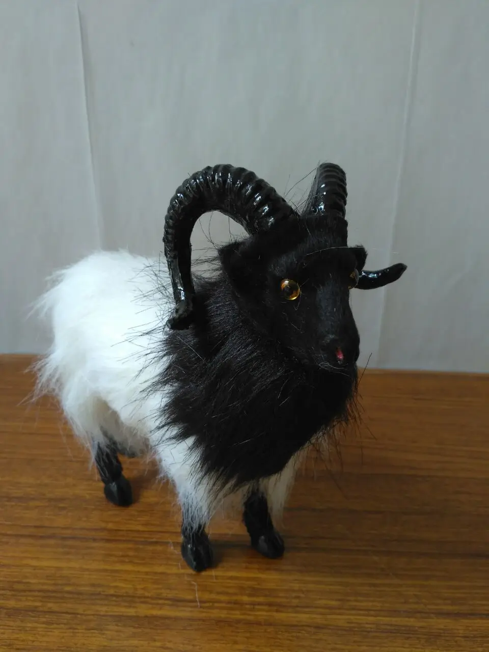 

plastic&furry furs white&black sheep model large 19x7x20cm goat handicraft prop home decoration gift d2319