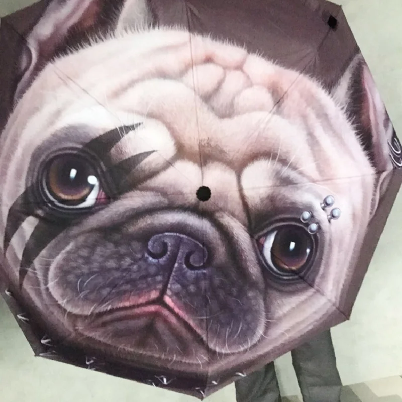 Полностью автоматический зонт креативный Рисунок собаки 3 складной дождь