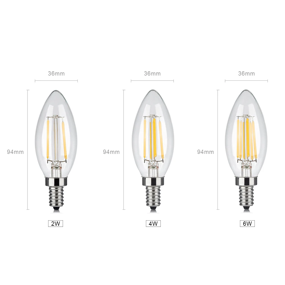 Edison Ретро COB LED лампа накаливания E14 2 Вт 4 6 220 В 110 декоративная стеклянная