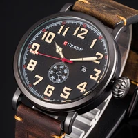 new curren mens watches top brand luxury mens quartz watch waterproof sport military watches men leather relogio masculino