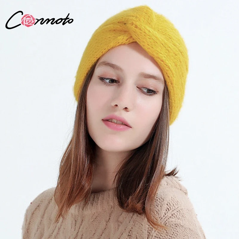 Conmoto off белая вязаная шапка женские зимние шапки для женщин 2018 Осенние теплые