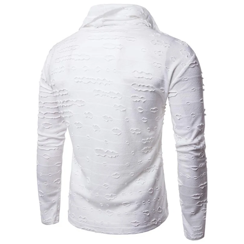 Для мужчин в полосатом принте 2019 Летняя мода с высоким плотно облегающим шею