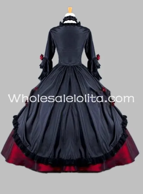 Черное и красное платье для бала маскарада костюм Хэллоуина|gothic victorian|victorian blackball