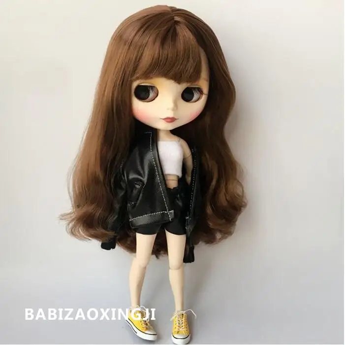 B121 Blyth Кукла одежда 30 см 1/6 аксессуары для кукол Azone кожаная куртка с брюками 3