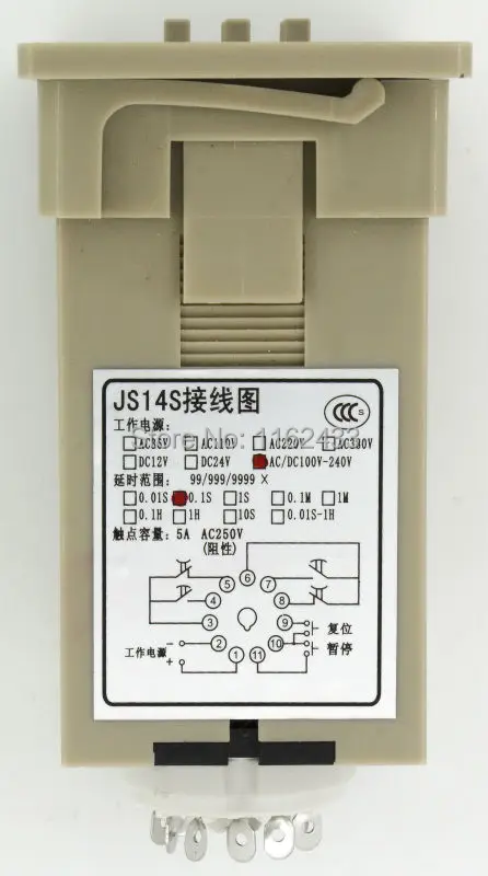 JS14S 3 AC/DC 100 240V 99 9 s on delay DPDT time relay series 240VAC/100 240VDC таймер задержки|time relay|delay timerseries |
