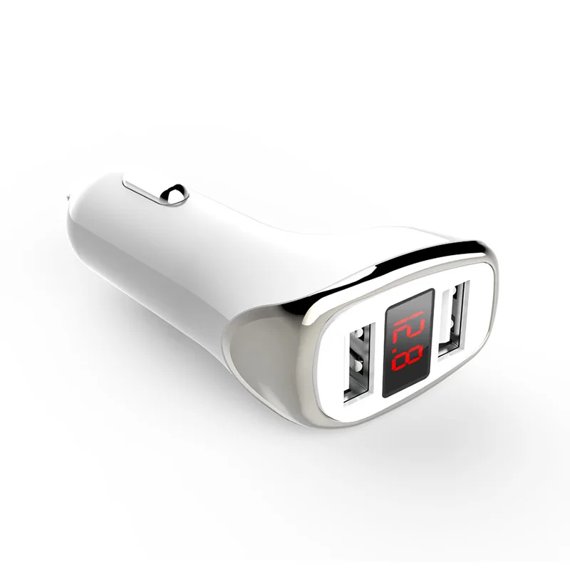 Автомобильное зарядное устройство с цифровым дисплеем 3 1 А два Usb порта|Зарядные