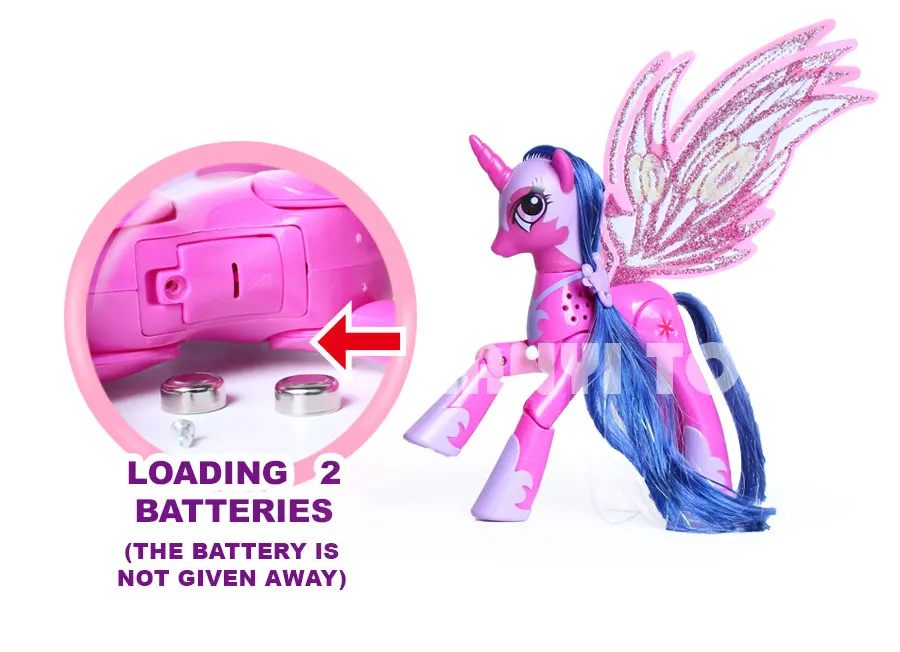Lanyitoys Волшебные радужные пони игрушки My little ponies фигурка аниме для детей подарки на день рождения 10 дюймов единорог с музыкой
