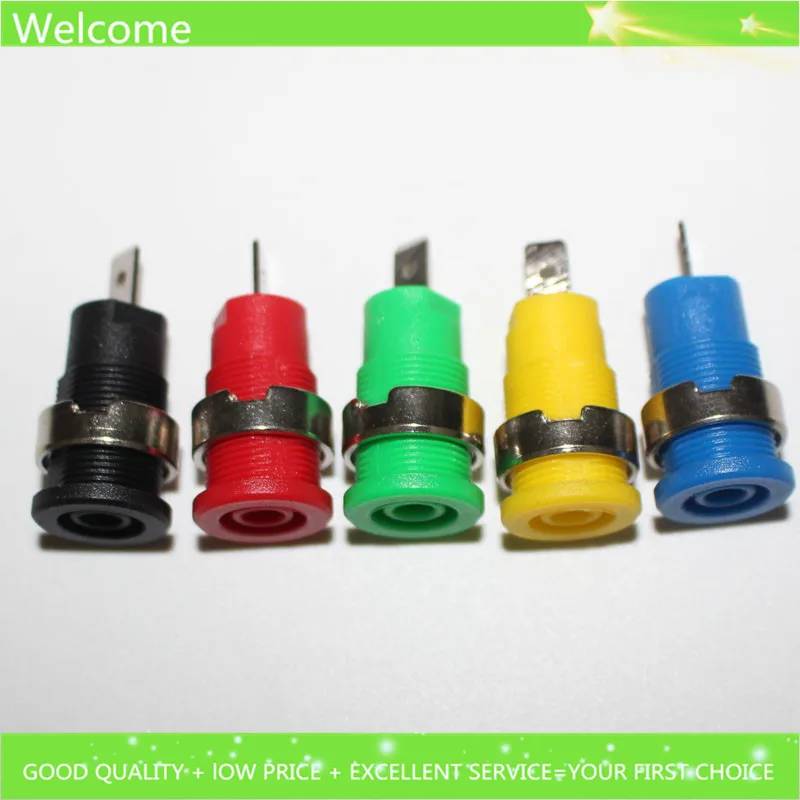 50pcs High Voltage Safety Type 4mm Banana Socket 32A Nickel-plated Brass Panel Jack Adaptor Connection | Обустройство дома