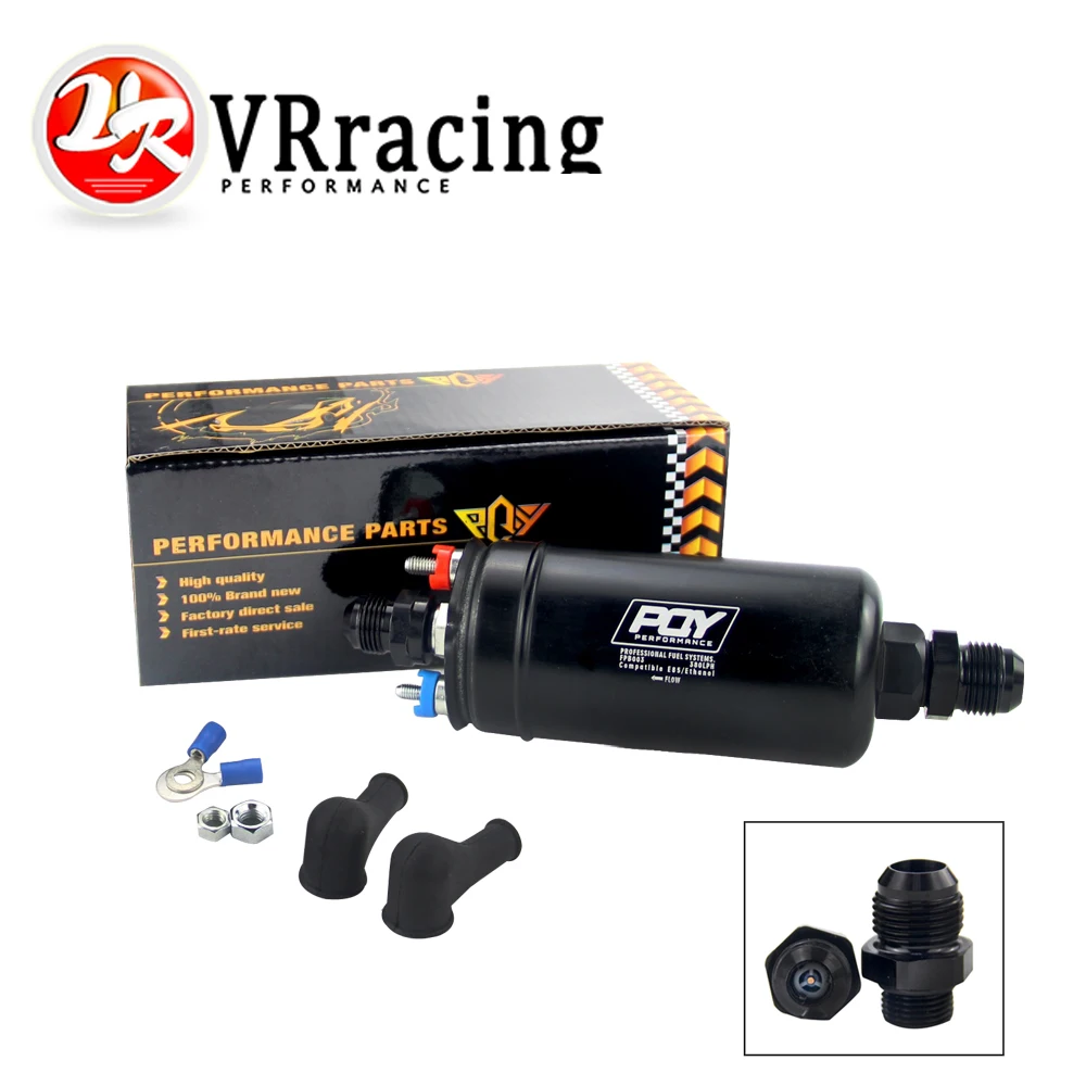 VRracing- PQY 380LPH встроенный внешний топливный насос 10AN на входе+ проверка Vavle 8AN на выходе фитинги E85 совместимый 044 стиль топливный насос