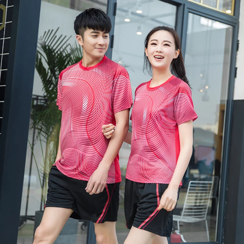 Для женщин Теннис одежда мужчин Футболки для бадминтона + Шорты Джерси дышащая
