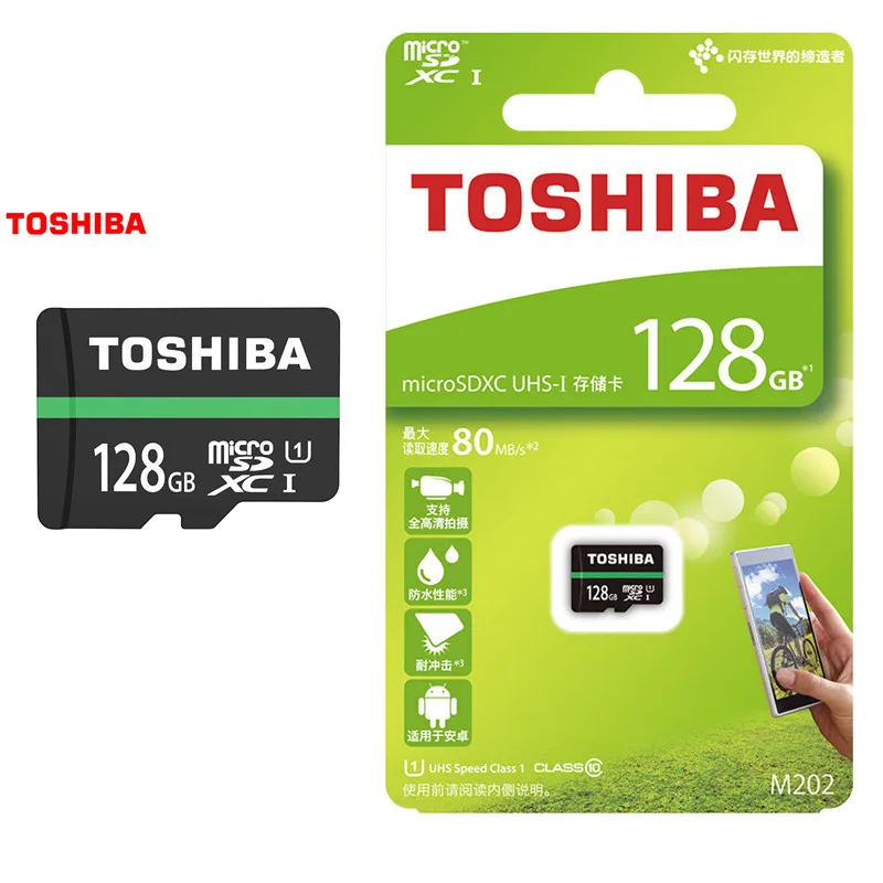 TOSHIBA Оригинал Новинка 128 Гб Micro SD карта памяти класс 10 TF/SD карты C10 80 МБ/с./с MicroSDHC UHS
