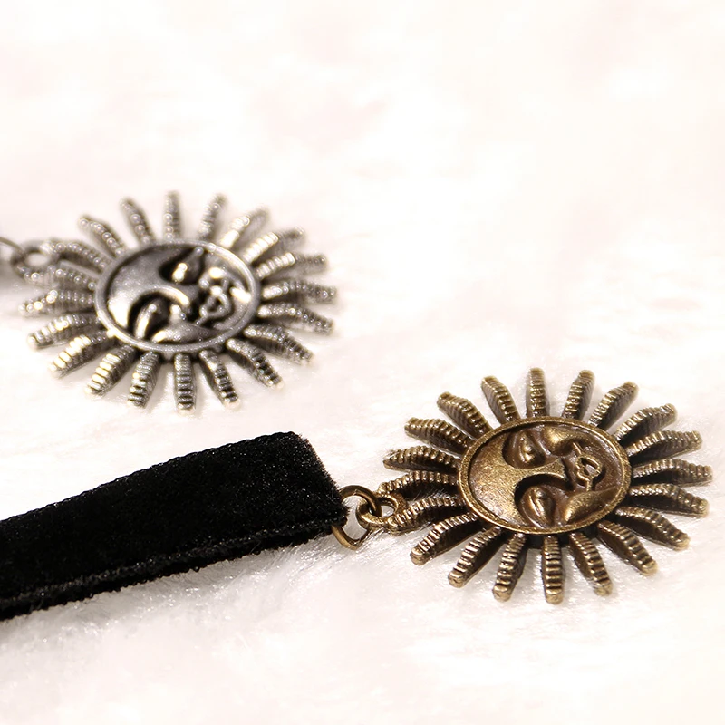 Женское бархатное колье Goth Leon классическое колье-чокер с черной лентой ювелирные