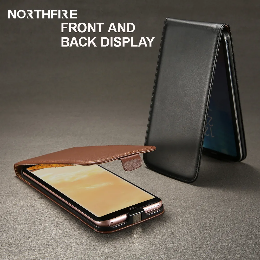 NORTHFIRE Вертикальный магнитный чип Флип кожаный чехол для Samsung Galaxy S8/S7/S6/S5/S4/S3 Мини