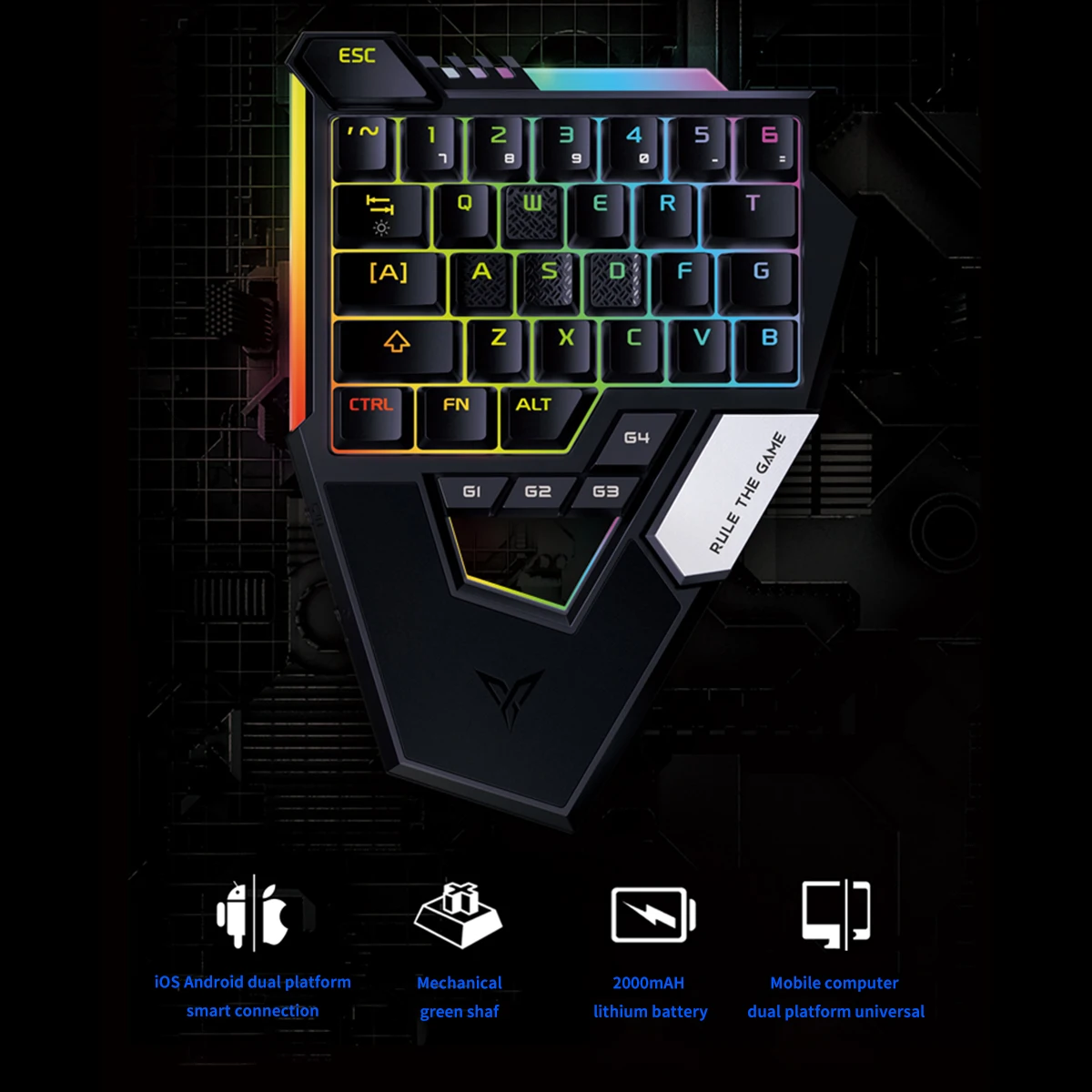 Flydigi Scorpion для мобильных игр для стрельбы механическая клавиатура с одной рукой игровая клавиатура с преобразователем мыши для iOS Android PC